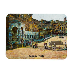 Beautiful Siena Italy City Oil Painting Magnet