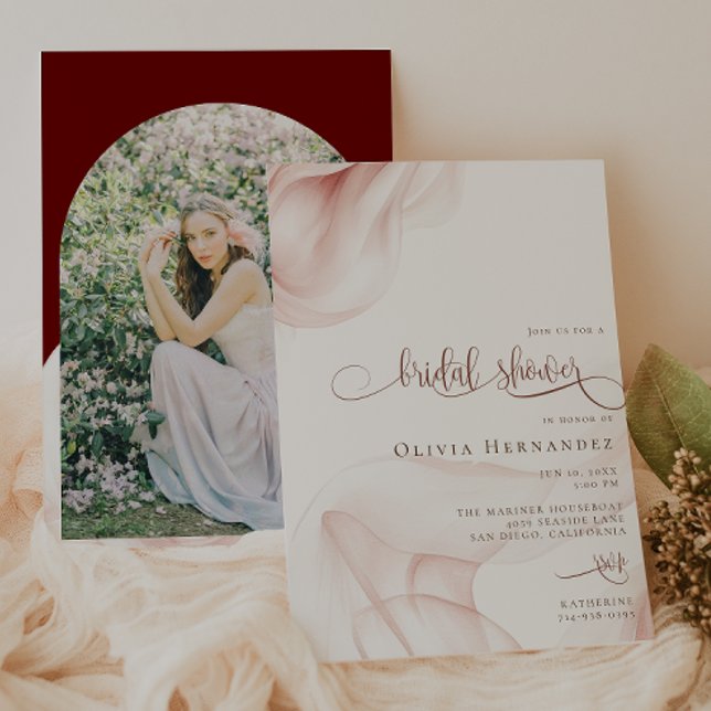 Beautiful Silky Blush Bridal Shower Photo Invitation (Creator Uploaded)