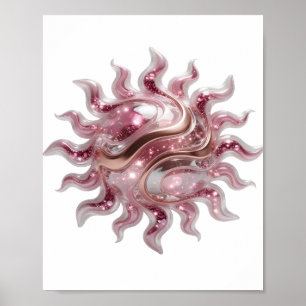 Beautiful Silver ABSTRACT ART Modern Design Poster