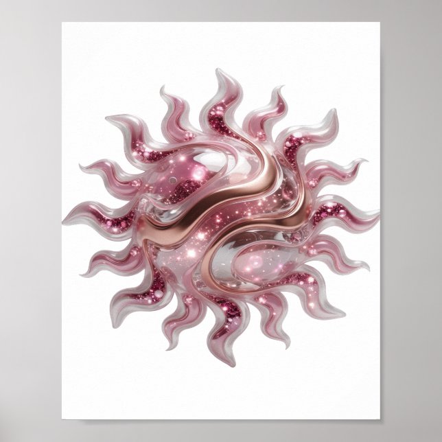 Beautiful Silver ABSTRACT ART Modern Design Poster (Front)