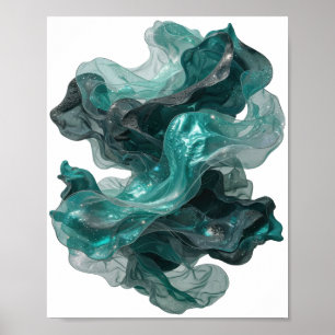 Beautiful Silver ABSTRACT ART Poster