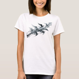 Beautiful Silver Abstract Birds Wearable Art T-Shirt
