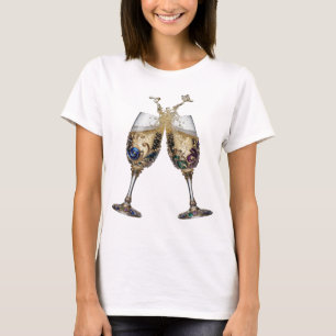 Beautiful Silver CHAMPAGNE GLASSES Tee
