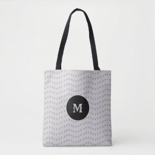 Beautiful Silver Dotted Lines Tote Bag