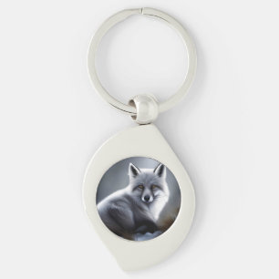 Beautiful Silver Fox  Key Ring