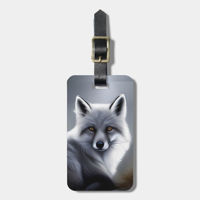 Beautiful Silver Fox  Luggage Tag (Front Vertical)