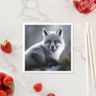 Beautiful Silver Fox  Napkin
