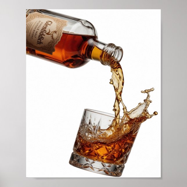 Beautiful Silver GLENFIDDICH SINGLE MALT WHISKY Poster (Front)