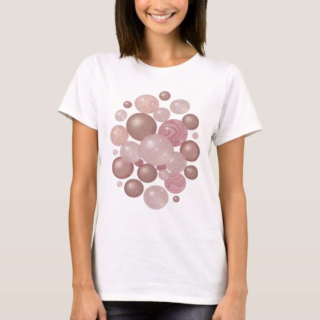 Beautiful Silver GLOWING BUBBLES Modern Design T-Shirt (Front)