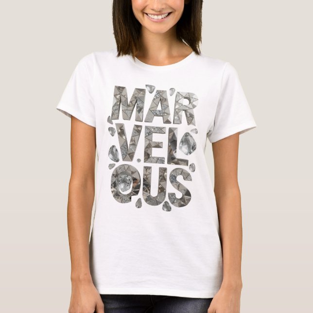 Beautiful Silver MARVELOUS Modern Design T-Shirt (Front)
