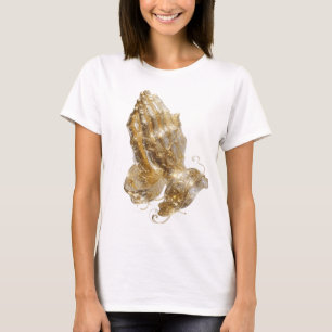 Beautiful Silver PRAYING HANDS Wearable Art T-Shirt