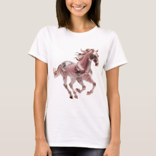 Beautiful Silver ROSE GOLD GLASS HORSE Text Design T-Shirt