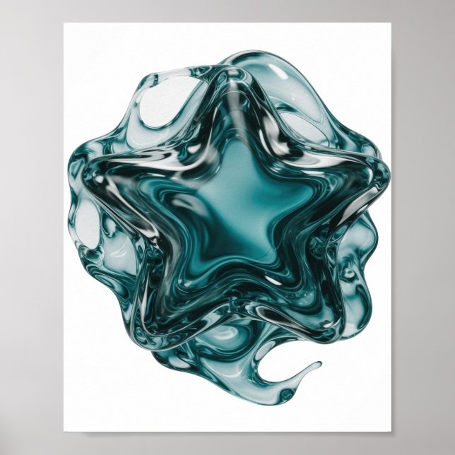 Beautiful Silver STAR BALL Text Design Poster (Front)