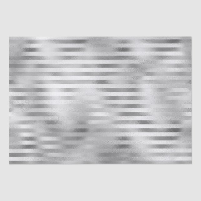 Beautiful Silver Striped Wedding  Tissue Paper (Front)