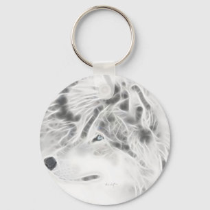 Beautiful Silver Wolf Key Ring