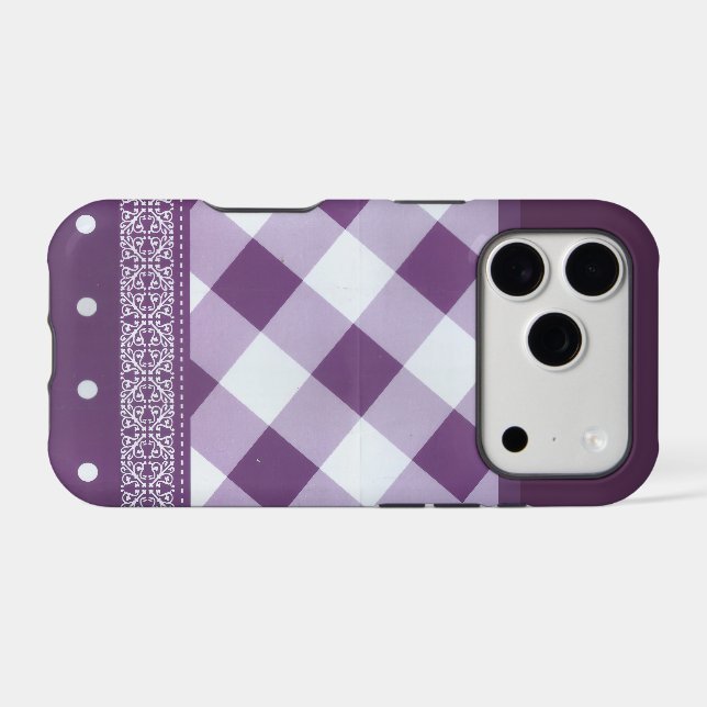 Beautiful simple amazing chic tartan purple design (Back (Horizontal))