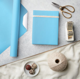 Beautiful Simple Baby Blue Satin Wrapping Paper