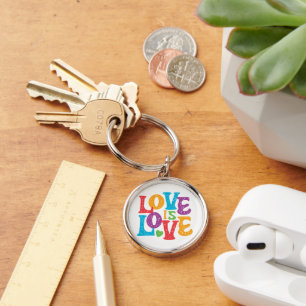 Beautiful Simple Minimal Love Is Love Pride Key Ring