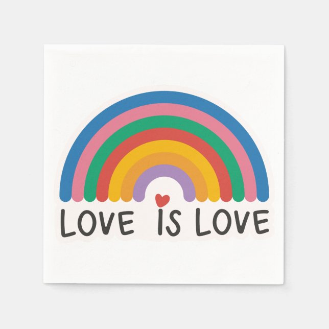 Beautiful Simple Minimal Love Is Love Pride Napkin (Front)