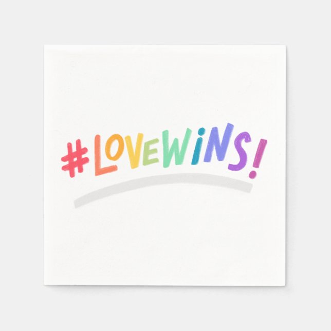 Beautiful Simple Minimal Love Is Love Pride Napkin (Front)