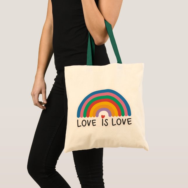 Beautiful Simple Minimal Love Is Love Pride Tote Bag (Front (Product))