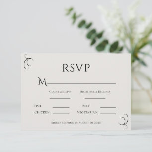Beautiful Simple Modern Neutral Wedding RSVP Card