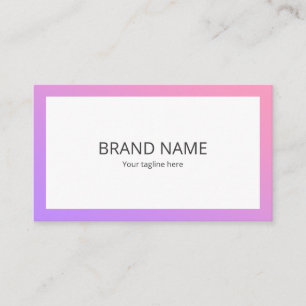 Beautiful Simple Pink Purple Gradient Square Frame Business Card