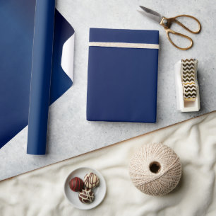 Beautiful Simple Sheen Navy Blue Satin Wrapping Paper