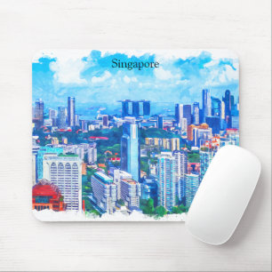 Beautiful Singapore Asia Panorama View Mouse Mat