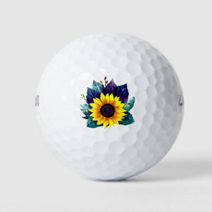 Beautiful Single Open Sunflower Golf Balls