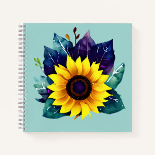 Beautiful Single Open Sunflower Notebook