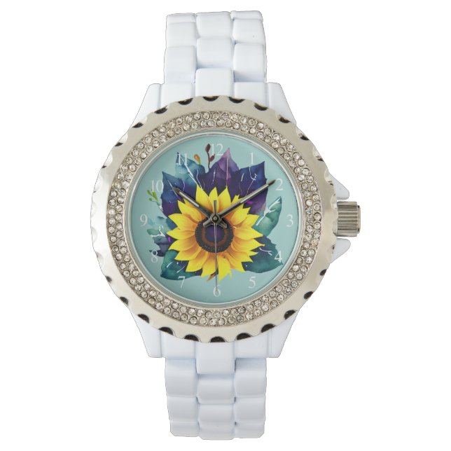 Beautiful Single Open Sunflower Watch (Front)