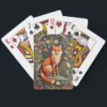 Beautiful Sitting Red Fox William Morris Inspired  Playing Cards<br><div class="desc">Elevate your game nights with this Beautiful Sitting Red Fox William Morris Inspired Playing Cards. These meticulously designed cards feature a vintage-inspired Sitting Red Fox motif inspired by the artistic works of William Morris, adding a touch of elegance and classic charm to your card games. These playing cards are more...</div>