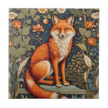 Beautiful Sitting Red Fox William Morris Inspired  Tile<br><div class="desc">Elevate your home décor with this Beautiful Sitting Red Fox William Morris Inspired Ceramic Tile. Inspired by the timeless elegance of William Morris, this tile features a captivating design that combines a majestic red fox with intricate floral patterns. Perfect for adding a touch of sophistication to your kitchen, bathroom, or...</div>