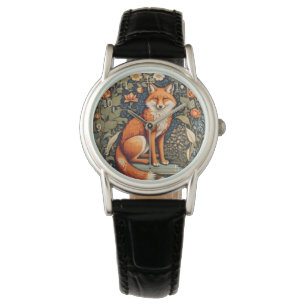 Beautiful Sitting Red Fox William Morris Inspired  Watch