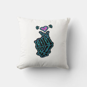 Beautiful Skeleton Hands With A Heart Signal For H Cushion