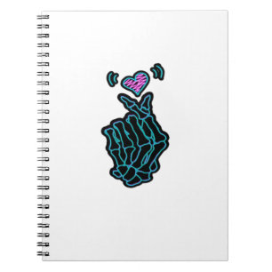 Beautiful Skeleton Hands With A Heart Signal For H Notebook