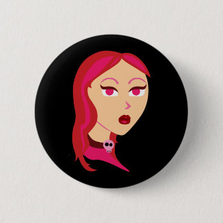 Beautiful Skull Girl 6 Cm Round Badge