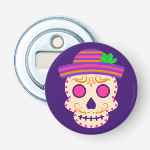 Beautiful Skull with Sombrero Día de los Muertos Bottle Opener