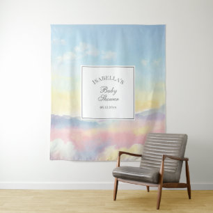 Beautiful Sky and Clouds Cloud Nine Baby Shower Tapestry