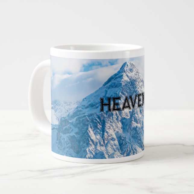Beautiful Sky Blue Colour Image Text Speciality Mu Large Coffee Mug (Front Left)