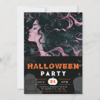 Beautiful Sky Goddess Pink Black Halloween