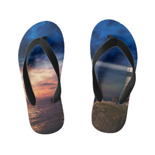 beautiful sky kid's flip flops
