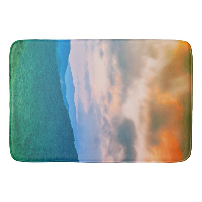 Beautiful sky,red clouds bath mat (Front)