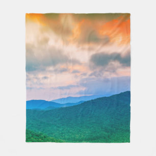 Beautiful sky,red clouds fleece blanket