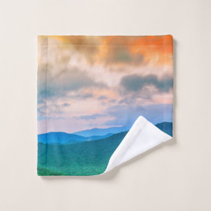 Beautiful sky,red clouds wash cloth