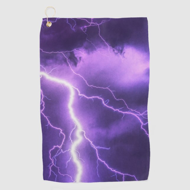 beautiful sky, thunder golf towel (Front)