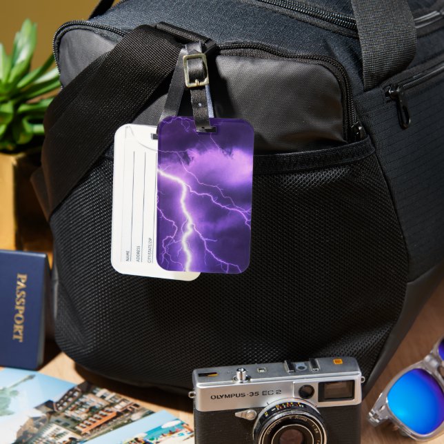 beautiful sky, thunder luggage tag (Front & Back)
