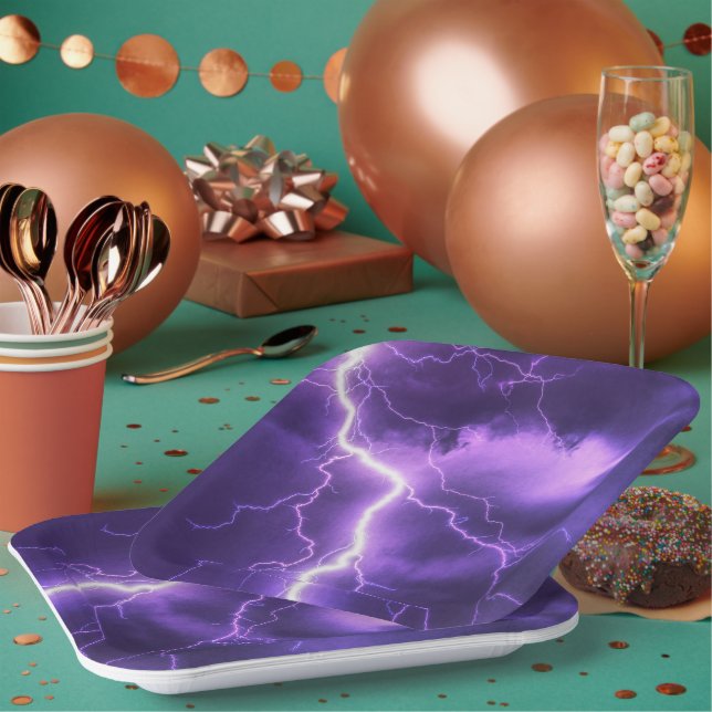 beautiful sky, thunder paper plate (Multi)