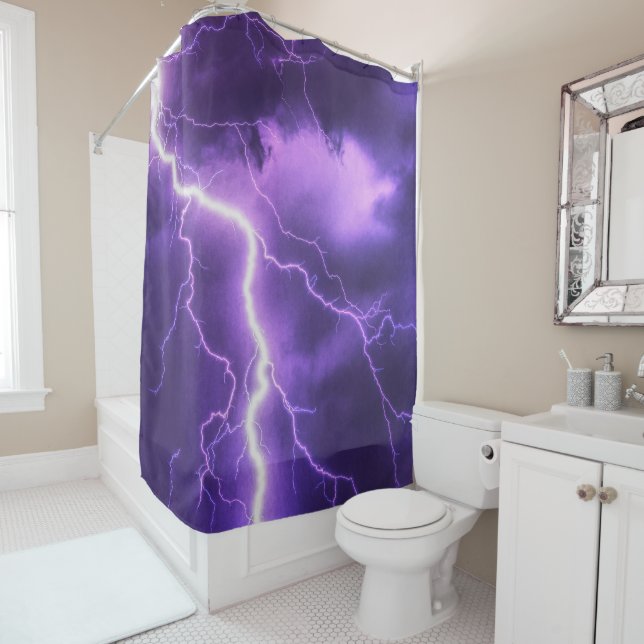 beautiful sky, thunder shower curtain (In Situ)